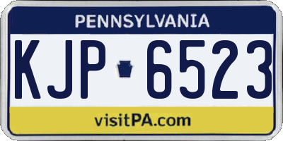 PA license plate KJP6523