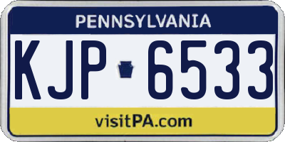 PA license plate KJP6533