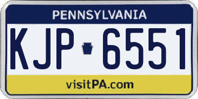 PA license plate KJP6551