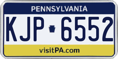 PA license plate KJP6552