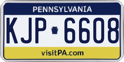 PA license plate KJP6608