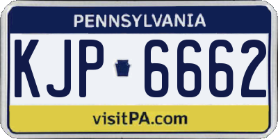PA license plate KJP6662