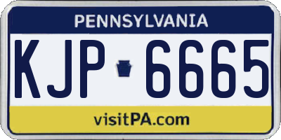 PA license plate KJP6665