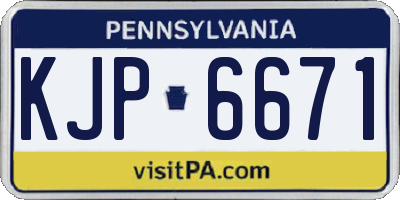 PA license plate KJP6671