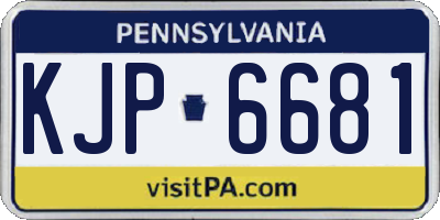 PA license plate KJP6681