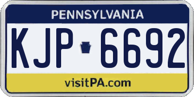 PA license plate KJP6692