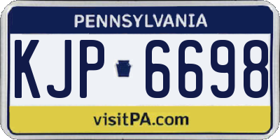 PA license plate KJP6698