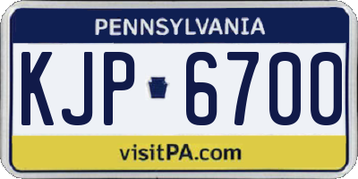 PA license plate KJP6700