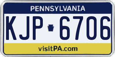 PA license plate KJP6706