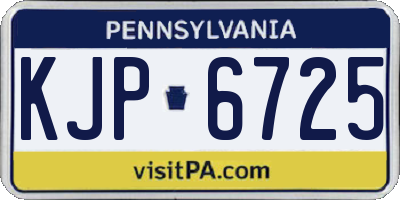 PA license plate KJP6725