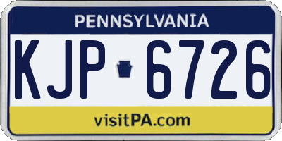 PA license plate KJP6726