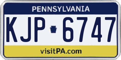 PA license plate KJP6747
