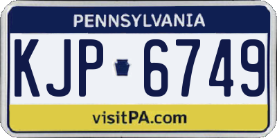 PA license plate KJP6749