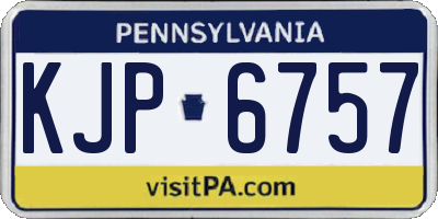 PA license plate KJP6757