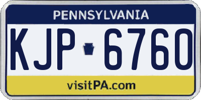 PA license plate KJP6760