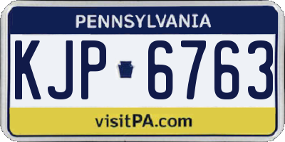 PA license plate KJP6763