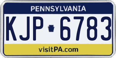 PA license plate KJP6783