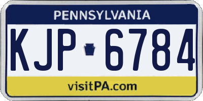 PA license plate KJP6784