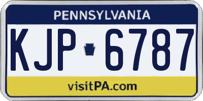 PA license plate KJP6787