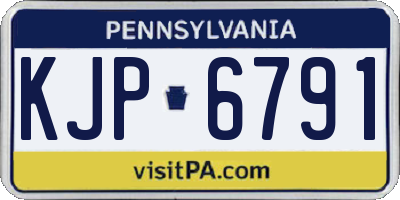 PA license plate KJP6791