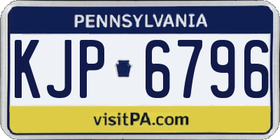 PA license plate KJP6796