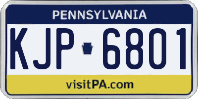 PA license plate KJP6801