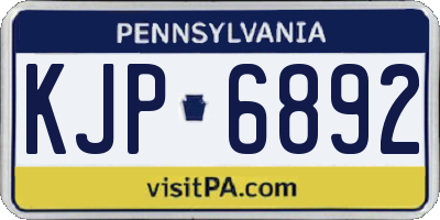 PA license plate KJP6892