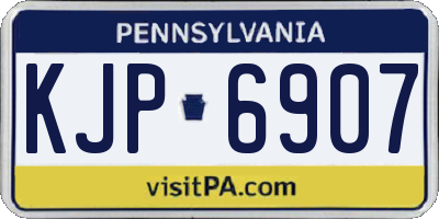PA license plate KJP6907
