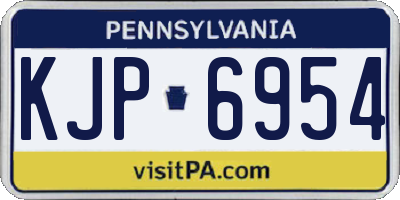 PA license plate KJP6954