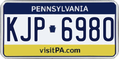 PA license plate KJP6980