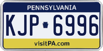 PA license plate KJP6996