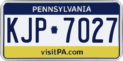 PA license plate KJP7027