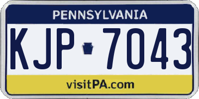 PA license plate KJP7043