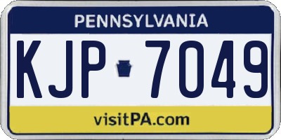 PA license plate KJP7049