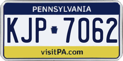 PA license plate KJP7062