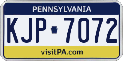 PA license plate KJP7072