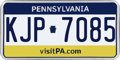 PA license plate KJP7085