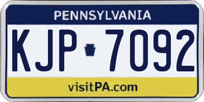 PA license plate KJP7092