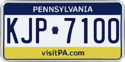 PA license plate KJP7100