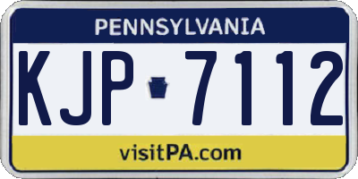 PA license plate KJP7112