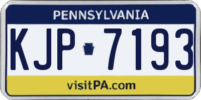 PA license plate KJP7193
