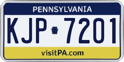 PA license plate KJP7201