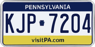 PA license plate KJP7204