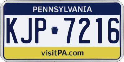 PA license plate KJP7216