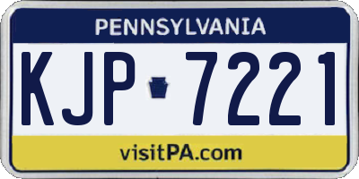 PA license plate KJP7221