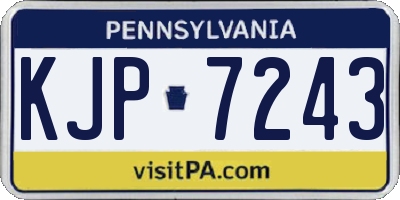PA license plate KJP7243