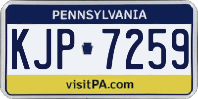 PA license plate KJP7259