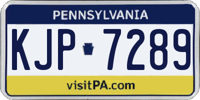 PA license plate KJP7289
