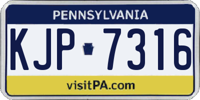 PA license plate KJP7316