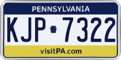PA license plate KJP7322